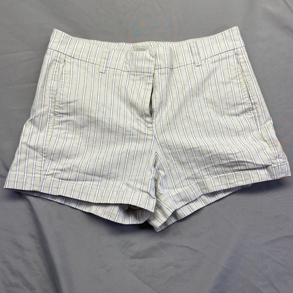 J.Crew Pinstripe Chino Shorts Navy White Nautical Preppy Summer Cuffed Cotton 6